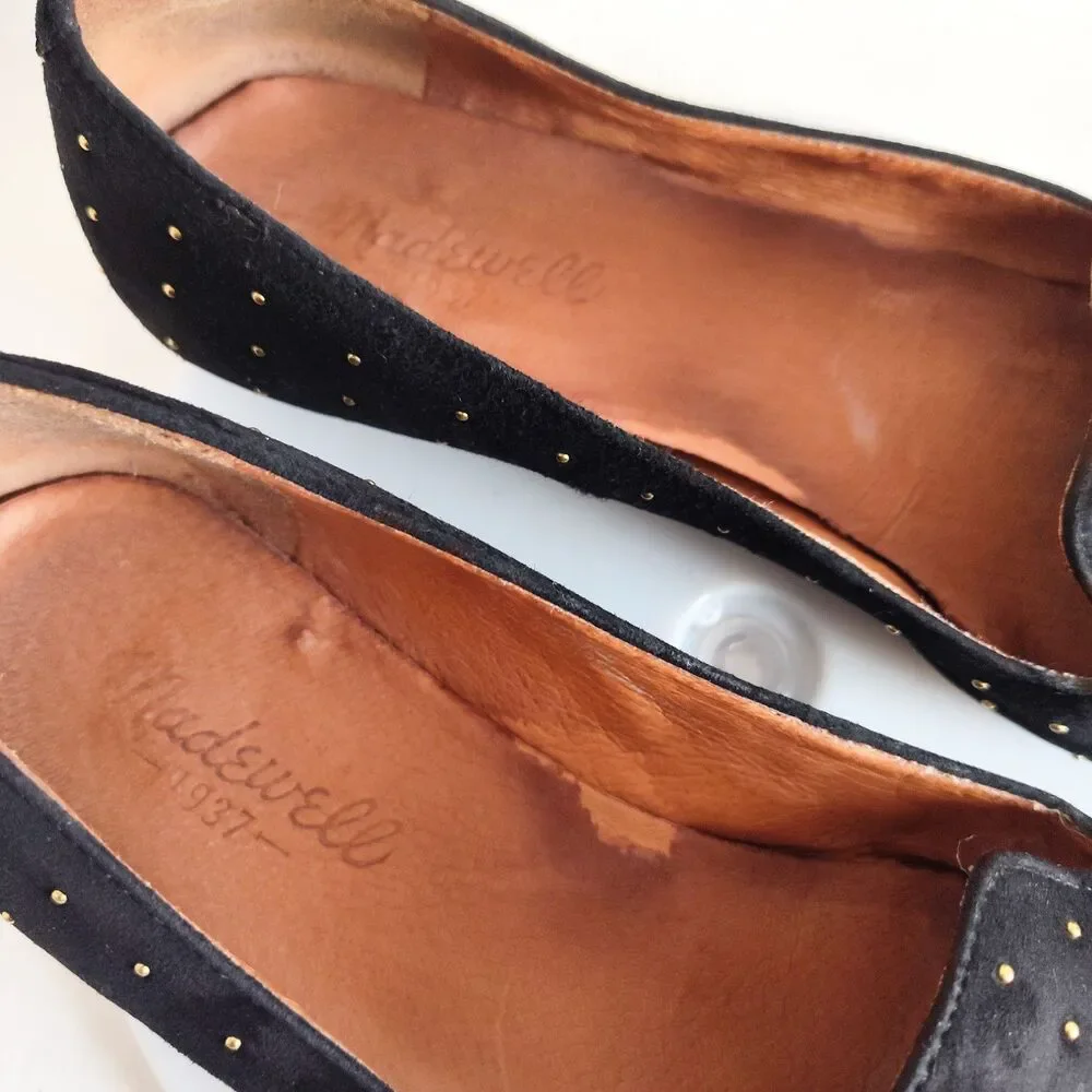 Madewell 1937 Teddy Loafers Women Size 7 Suede Comfortable Leather Flats Studded